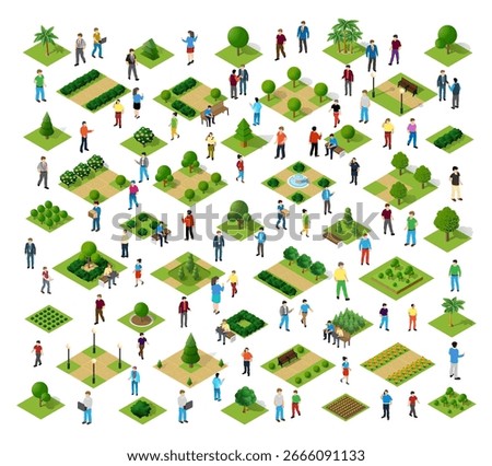 Isometric garden and park set