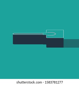 Isometric Garden shovel icon isolated on green background. Gardening tool. Tool for horticulture, agriculture, farming.  Vector Illustration