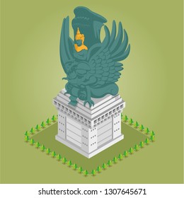 Isometric Garuda Wisnu Kencana Statue