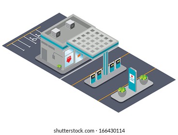 isometric gas station