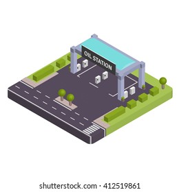 Isometric Gas station vewctor illustration