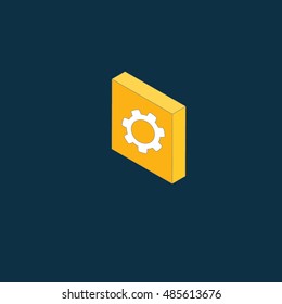 Isometric gear icon. Vector illustration.