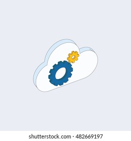  isometric gears ,Isometric vector illustration