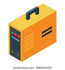 Isometric generator icon illustration in vibrant, colorful 3d vector design for portable power supply equipment in the industry