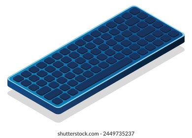 Isometric generic computer keyboard. Keyboard icon. Vector isometric illustration