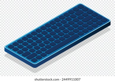 Isometric generic computer keyboard. Keyboard icon. Vector isometric illustration