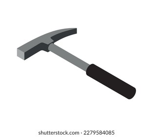 Martillo geólogo isométrico sobre ilustración vectorial de fondo blanco