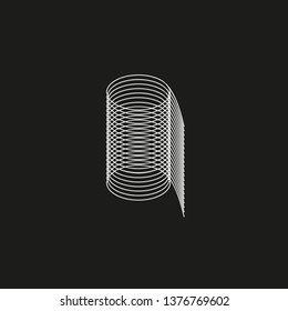 Isometric Geometric Font. Line blend style number 9. Typography design.