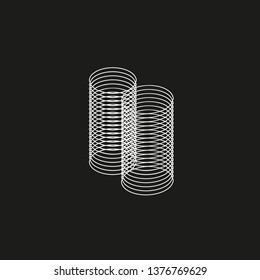 Isometric Geometric Font. Line blend style number 8. Typography design.