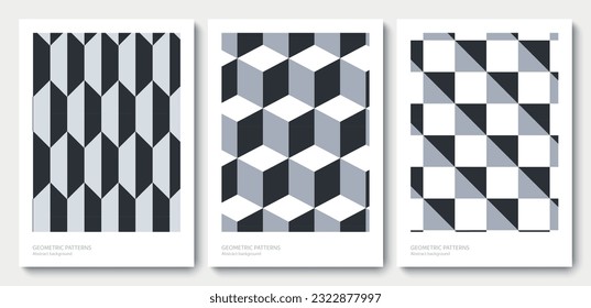 Isometric geometric pattern gray cubes. Endless cubic background, seamless texture, vector illustration - Shutterstock ID 2322877997