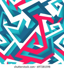 Isometric geometric seamless pattern (vector eps 10)