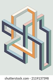 Isometric geometric shape abstract background modern art style. Design element template can be used for poster, backdrop, publication, brochure, flyer, leaflet, vector illustration