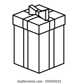 Isometric gift box with bowtie design