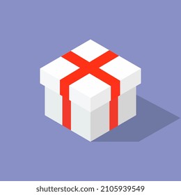 Regalo isométrico en el fondo