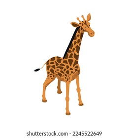 Isometric giraffe on white background 3d vector illustration