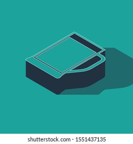 Isometric Glass of beer icon isolated on green background.  Vector Illustration