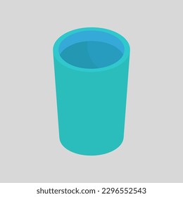 Isometric glass of water on a background