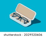 Isometric glasses in a open case