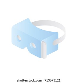 Isometric glasses of virtual reality for a smartphone on a white background. Flat vector illustration EPS10.