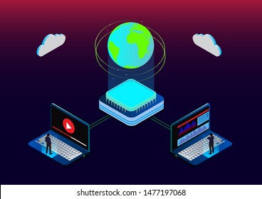 isometric global communication internet network