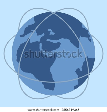 Isometric globe. Global network connection. Global digital technology. Isometric technology