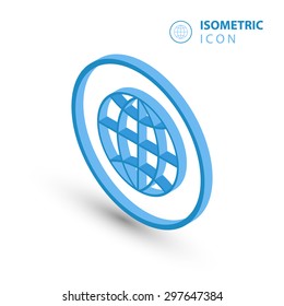Isometric globe icon.