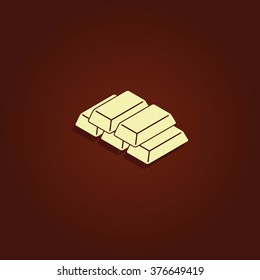 Isometric golden bricks. 