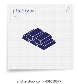 Isometric golden bricks. 