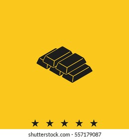 Isometric golden bricks. 