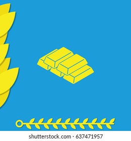 Isometric golden bricks. 