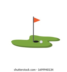 Isometric golf course Illustration of icons. vector