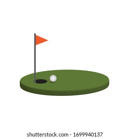 Isometric golf course Illustration of icons. vector