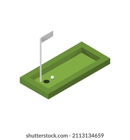 Isometric golf on a white background