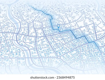 Navegación de mapas Gps isométricos a casa. Vista desde arriba de los edificios del mapa. Vista detallada de la ciudad. Mapa turístico gráfico decorativo. Vista superior. Antecedentes abstractos. Estilo plano, vector, ilustración aislada