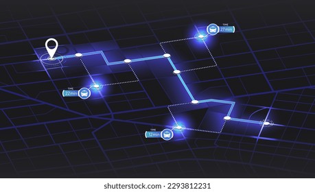 Gps isométricos mapean la navegación a casa propia. Vista superior de la ciudad. Vista desde arriba de los edificios del mapa. Vista detallada de la ciudad. Mapa turístico gráfico decorativo. Resumen de los antecedentes del transporte. Vector