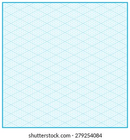 Isometric Graph Paper Layout. Vector Illustration