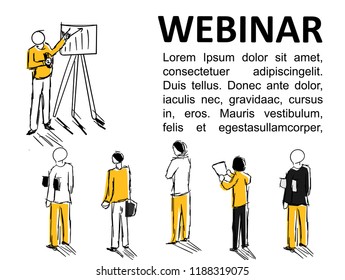 Isometric graph People learn finance Vector Webinar Online school business Manager Isometric finance Conference Leadership training Person