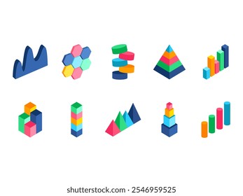 Isometric Graphic Design Element Set 