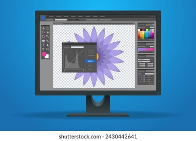 Isometric Graphic design studio. Graphic designer at work. Graphic designer drawing. Web banners, internet marketing, printed material, presentation templates