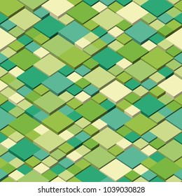 Isometric graphic pattern. Abstract seamless and repeatable vector. Spring colors