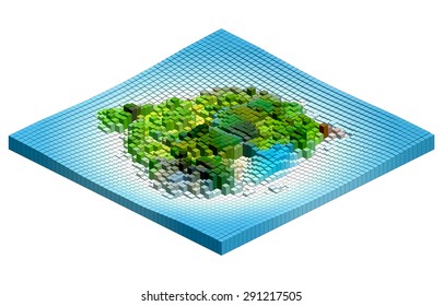Isometric Graphic Pattern. Abstract Vector 3D Geometric Background