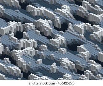 Isometric Graphic Pattern. Abstract Vector 3D Geometric Camo Background