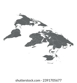 Isometric gray world map. Clean background
