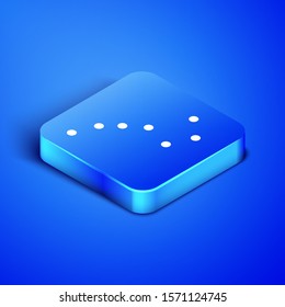 Isometric Great Bear constellation icon isolated on blue background. Blue square button. Vector Illustration