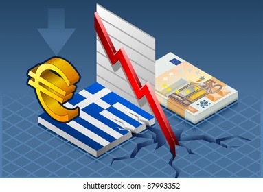 Isometric greece crisis