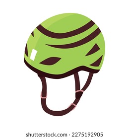 Isometric green helmet icon vector illustration