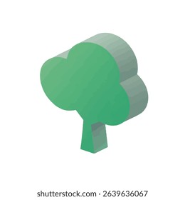 Isometric green tree icon nature ecology symbol