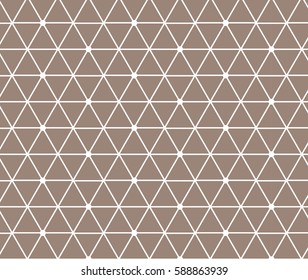 Isometric grid brown. Triangle line background .