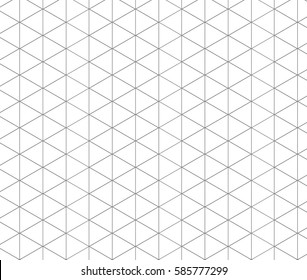 Isometric Grid Gray. Triangle Line Background .