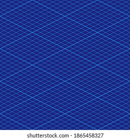 Isometric grid paper. Seamless pattern. Square grid background. Vector illustration.